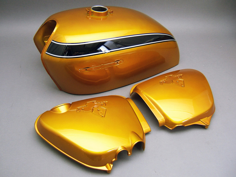 CB750 K2 TANK & SIDE COVERS SET (CANDY GOLD CUSTOM) / 8714.10 - Click Image to Close