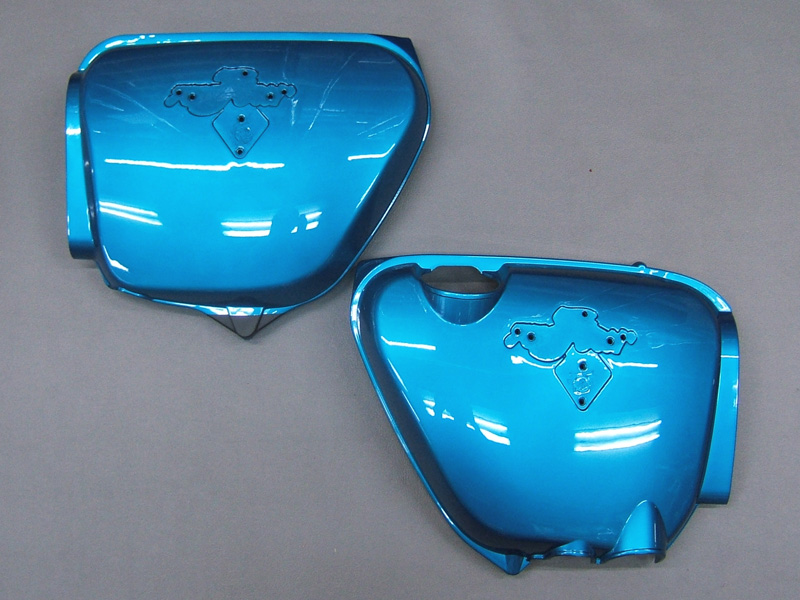CB750 K1 COVER SET, SIDE (CANDY BLUE GREEN) / 8714.10 - Click Image to Close