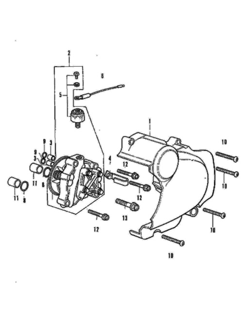 E-12.Left Crankcase Cover, Oil Pump