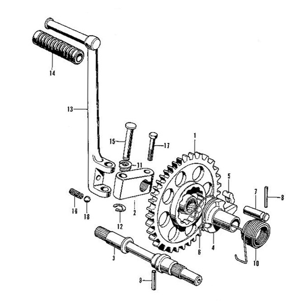 E-20.Kick starter, Spindle