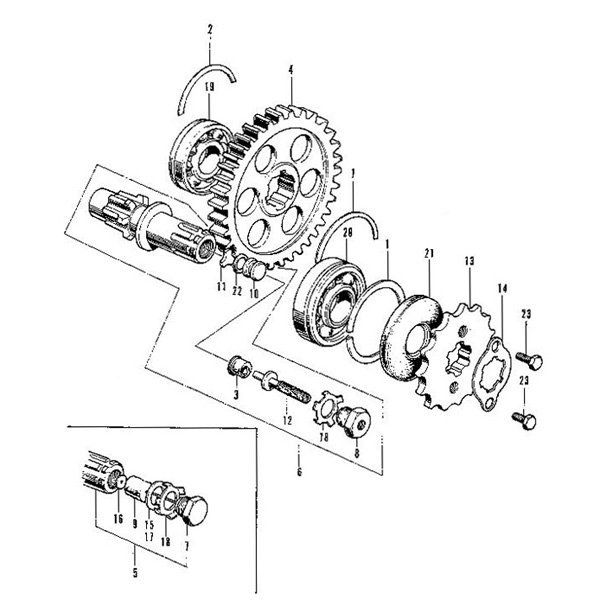 E-21.Final driven shaft, sprocket