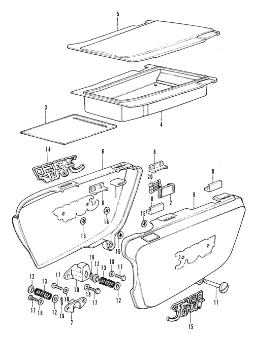 F-13.Side cover, Tool tray