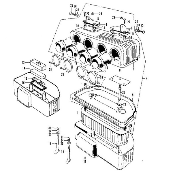 F-16.Air cleaner case, Element