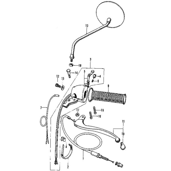 F-2.L/H Handle switch, Cable