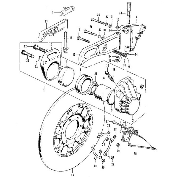 F-6.Front brake caliper, Disk