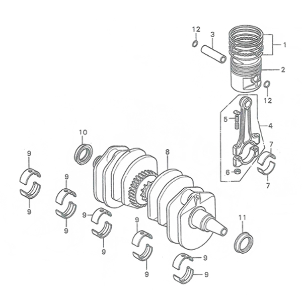 E-13.Piston. Crank shaft