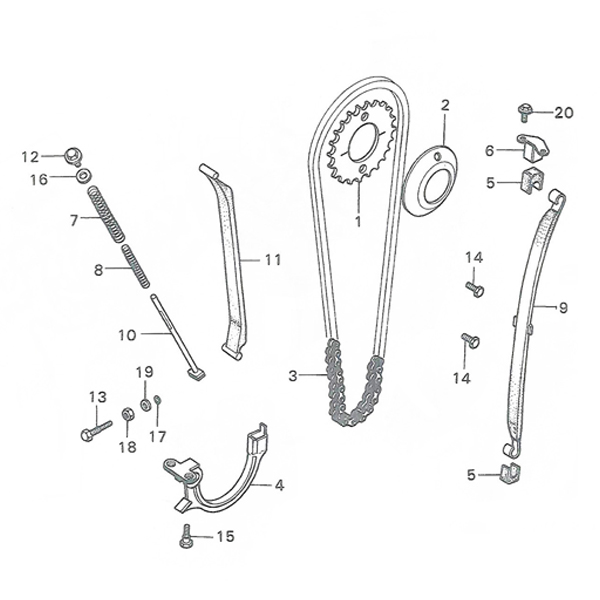 E-5.Cam chain, Tensioner