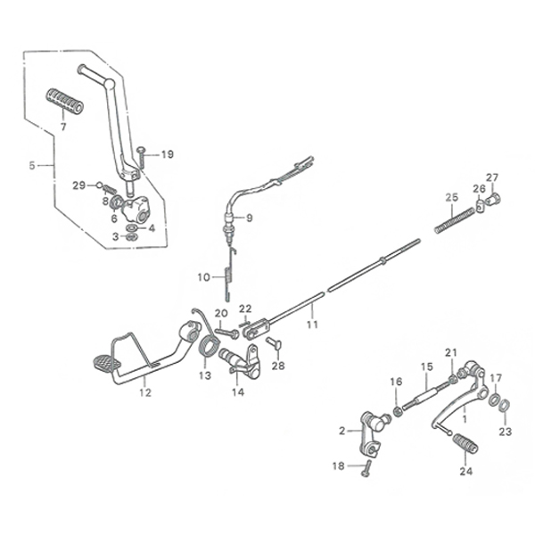 F-18.Change pedal. Brake pedal