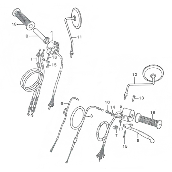 F-3.Handle lever. Switch, Cable