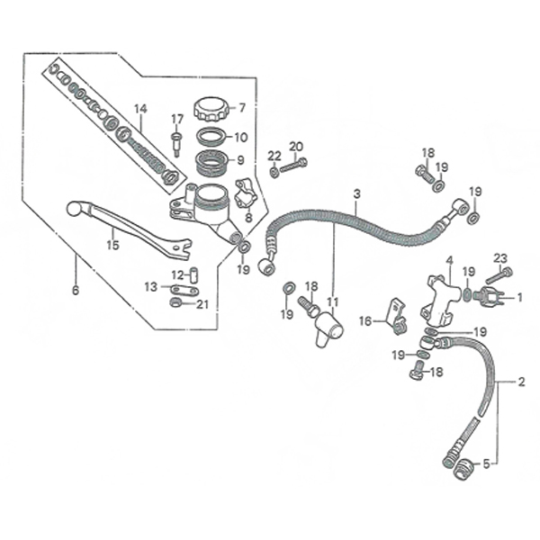 F-5.Master cylinder. Brake hose