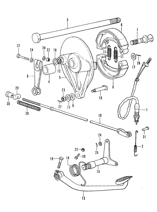 F-16.Rear brake pedal, panel