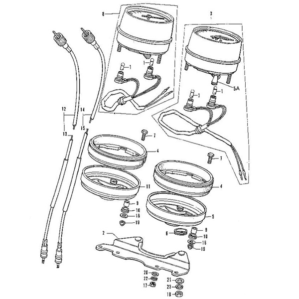 F-25-1. Speedometer, Tachometer (1973-1976)