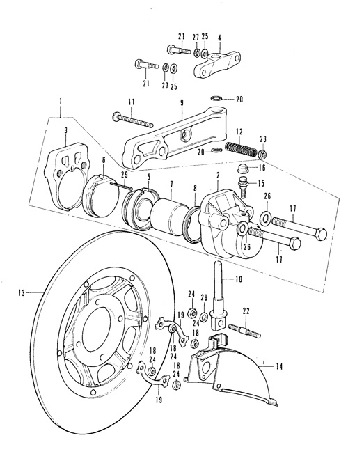 F-6.Front brake caliper, Disk