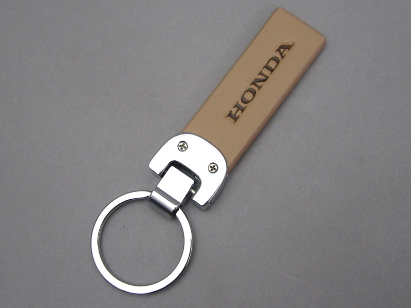 HONDA LEATHER KEY RING (BEIGE) - Click Image to Close