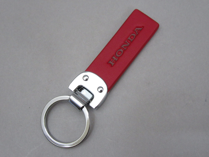 HONDA LEATHER KEY RING (RED) - Click Image to Close