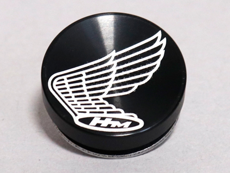 CAP,EMBLEM(FOR BRIDGE,FORK TOP (HOLE) BLACK) / 8714.10 - Click Image to Close