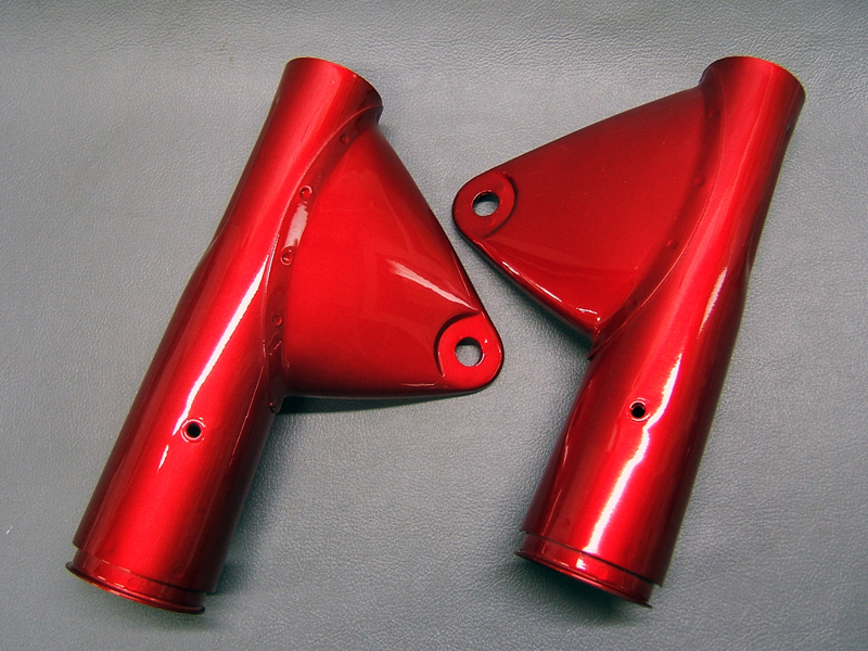 CB750 K0,K1 COVER SET, FRONT FORK UPPER (CANDY RUBY RED) / 8714.10 - Click Image to Close