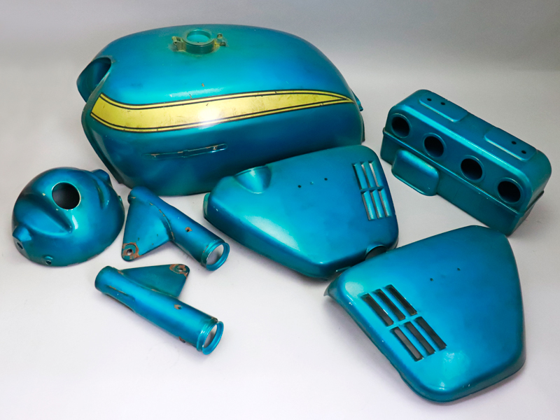 CB750 K0 PAINTED BODY SET (CANDY BLUE GREEN) AGING PAINT / 8714.10 - Click Image to Close