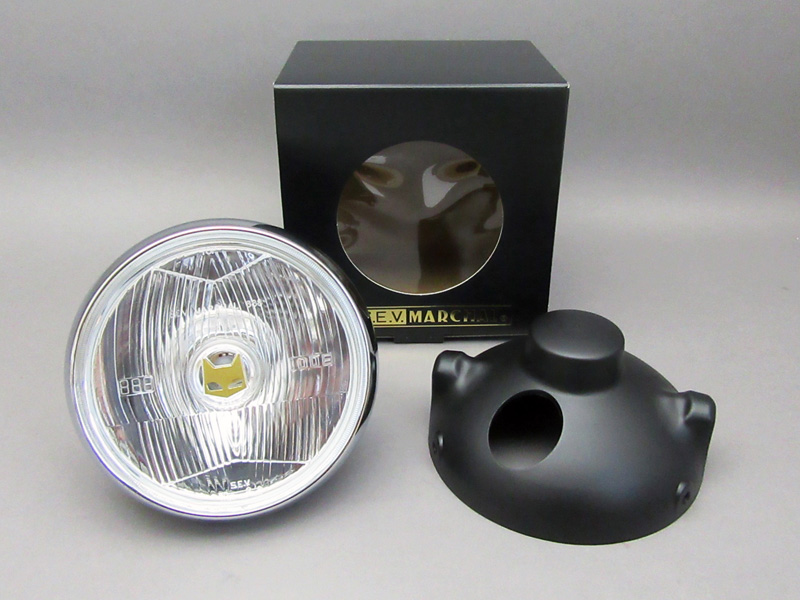 CB400F MARCHAL LIGHT ASSY, DRIVING LAMP (CLEAR/BLACK CASE) FULL KIT / 8714.10 - Click Image to Close