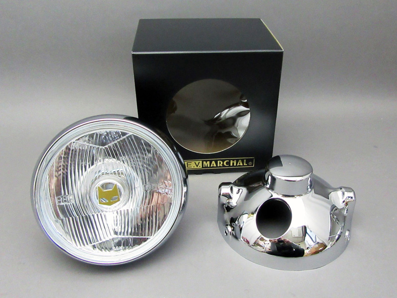 CB400F MARCHAL LIGHT ASSY, DRIVING LAMP (CLEAR/CHROME CASE) FULL KIT / 8714.10 - Click Image to Close