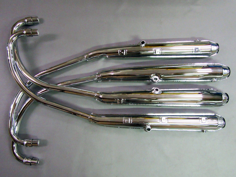 CB750 K0 MUFFLER COMP SET, LOTUS ROOT EXHAUST / 8714.10 - Click Image to Close