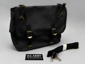 CANVAS SADDLE & SHOULDER BAG (BLACK)