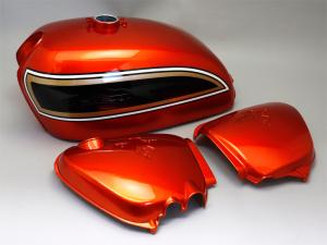 CB750 K5-K6 TANK & SIDE COVERS SET (FLAKE SUNRISE ORANGE) / 8714.10